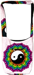 Yin-Yang Mandala Shoulder Bag - 14" x 14" (White/Multicolor)