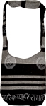 Wholesale Hare Rama Om Shoulder Bag -12" x 14" (Black / Grey)