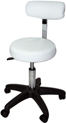 Hydraulic Adjustable Beauty Salon Stool With Backrest White ST-002