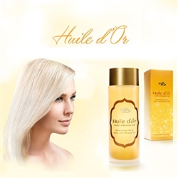 Huile d'Or ALL in ONE High End Premium Hair Face & Body Moisturizing Gold Shimmer Instant Leave-in Oil Damaged Hair Repair
