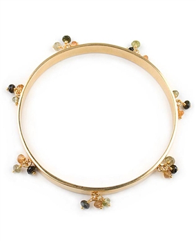 Gold Bangle Bracelet with gemstones