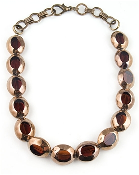 Brass Glass Beads Necklace by Amor Fati - Exclusive