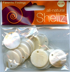 3/4" White Round Buttons All-Natural Shellz  #1828 from Blumenthal Lansing Co.