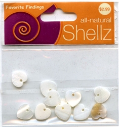 7/16" White Heart Buttons All-Natural Shellz  #1834 from Blumenthal Lansing Co.