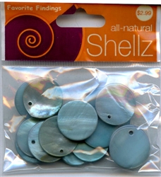 3/4" Turquoise Round Buttons All-Natural Shellz #1843 from Blumenthal Lansing Co.