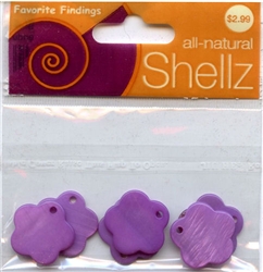 3/4" Purple Flower Buttons All-Natural Shellz #1847 from Blumenthal Lansing Co.