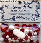 Peppermint Sticks Glass Beads Dress It Up  #2532 from Jesse James