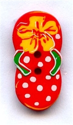 Summer Fun Flip Flop Button 330623-Red from Dill Buttons