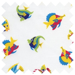 Pique Fabric Fish 342 White from Fabric Finders