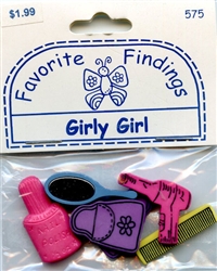 Girly Girl Button & Flat Backs Favorite Findings #575 from Blumenthal Lansing Co.
