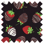 Got the Munchies? Chocolate Strawberries Food-C6213-Black from Timeless Treasures