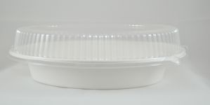 Oval Bowl Clear Lid-32 Oz - 250/Cs (2 X 125)