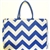 Blue Wavy Beach Bag
