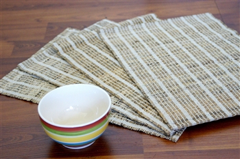 Hand Woven Banana Rope Striped Placemats ( 4 Pcs.)