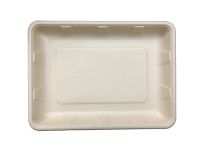 Compostable Fiber Tray 9.4 X 6.9 X 1.2" - 250/Cs (2 X 125)