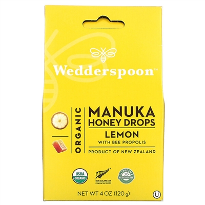 Organic Manuka Honey Drops Lemon 4oz - approx 20 drops