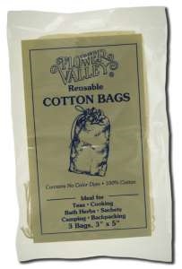 Reuseable Cotton Tea Bags 3" x 5" : 3 cotton tea bags