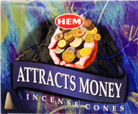 Attract Money Hem Incense Cones: pack of 10