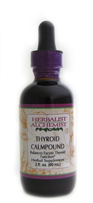 Thyroid Calmpound: Dropper Bottle / Organic Alcohol Extract: 1 Fluid Ounce