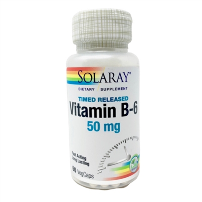 Vitamin B-6 : 50mg, 60 Vegetarian Time-Release Capsules