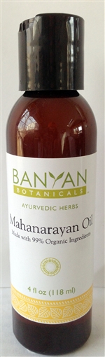 99% Organic Mahanarayan Oil: Bottle / Liquid Oil: 4 Fluid Ounces