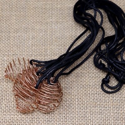 Spiral Cage Necklace Copper (color)