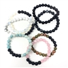 Gemstone Lava Bead Bracelet : 8mm