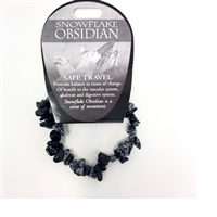 Snowflake Obsidian Chip Bracelet : Safe Travel