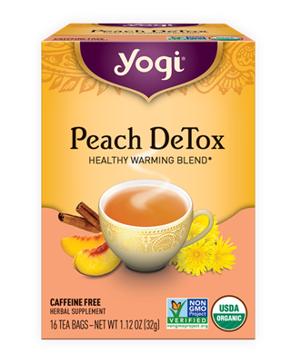 Organic Peach Detox Tea: Boxed Tea / Individual Tea Bags: 16 Bags