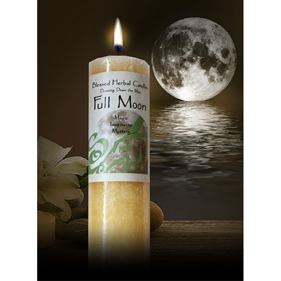 Drawing Down the Moon Pillar Candle -- Full Moon