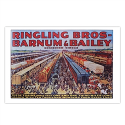 Ringling 100 Railway Cars Poster