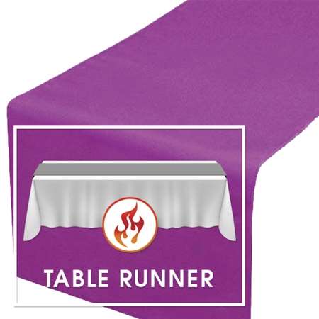 Fire Retardant Polyester Table Runner - 13" X 108" - 4 Runners/Packet