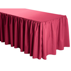 Shirred Polyester Table Skirts - 8 Foot Table (all sides covered) - 21 foot section