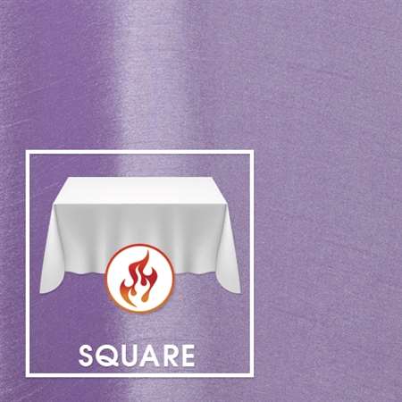 108”x108” Square Polished-Luster Flame Retardant Satin Tablecloth