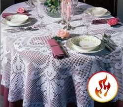 Fire Retardant/Proof Polyester Oval Table Cloths - 108" X 156"