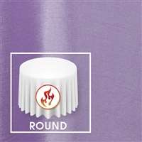 120" Round Polished-Luster Flame Retardant Satin Tablecloth
