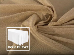 Box Pleat Spun Polyester Table Skirt 6 Foot Table - All Sides Covered
