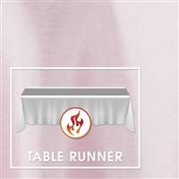 12”x120” Table Runners Polished-Luster Flame Retardant Satin (minimum of 5 runners)