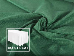 Box Pleat Spun Polyester Table Skirt 8 Foot Table - All Sides Covered