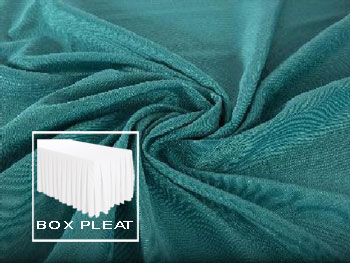 Box Pleat Spun Polyester Table Skirt 8 Foot Table - 3 Sides Covered