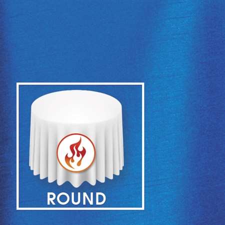 132” Round Polished-Luster Flame Retardant Satin Tablecloth