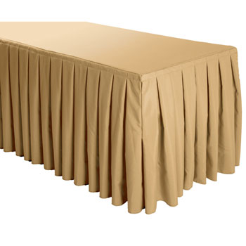 Box Pleat Polyester Table Skirts - 8 Foot Table (all sides covered) - 21 foot section