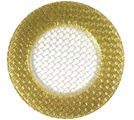 12.5" Chargeit by Jay Round Gold Braid Charger Plate - Set of 6