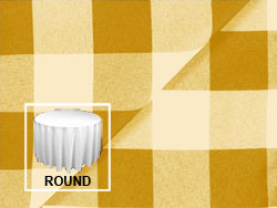 Polyester Check  90" Round Tablecloth