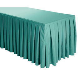 Box Pleat Polyester Table Skirts - 6 Foot Table (3 sides covered) - 11 foot section
