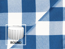 Polyester Check 120" Round Tablecloth