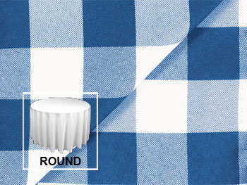 Polyester Check 120" Round Tablecloth