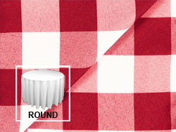 Polyester Check 132" Round Tablecloth