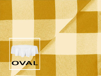 Polyester Check 108" x 156" Oval Tablecloth
