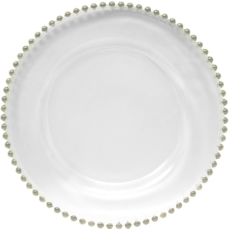 13" Chargeit by Jay Silver Beaded Charger Plate - Set of 12
